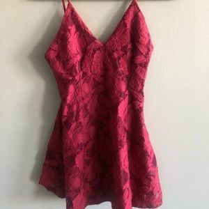 Maroon Lace Dress